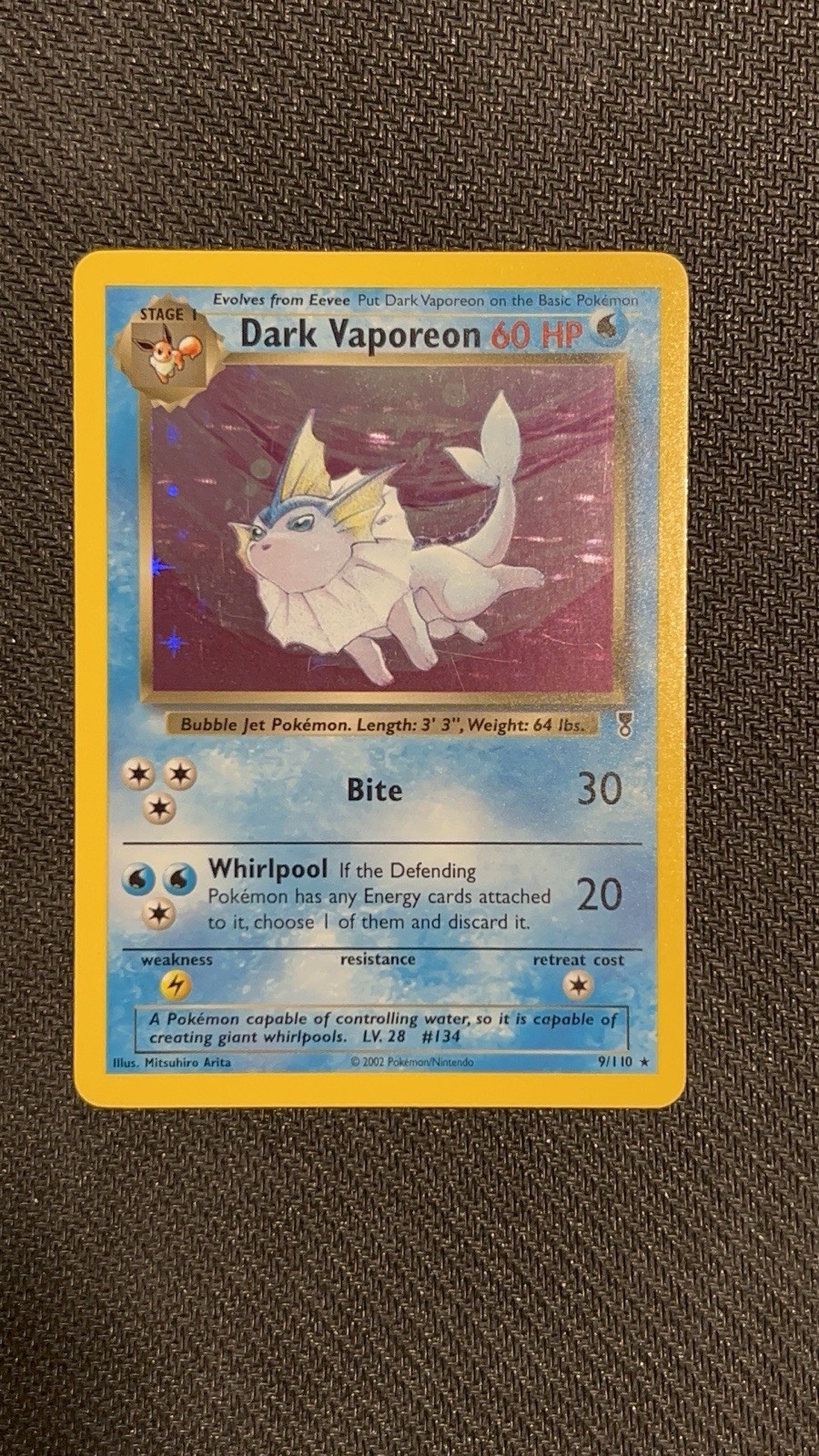 Dark Vaporeon 9/110 Legendary Collection Holo ✨✨Beautiful Holo Pattern ✨✨
