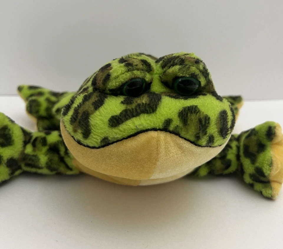 GANZ Webkinz BullFrog 9" Plush NO Code HM114 Green Yellow Black Reptile Stuffie - Image 3 of 4