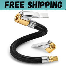 Upgraded 12" Tire Inflator Hose Adapter with Brass Locking Quick Chuck, High Pre
