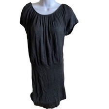 Ann Taylor Loft dark gray short sleeve belted size M dress