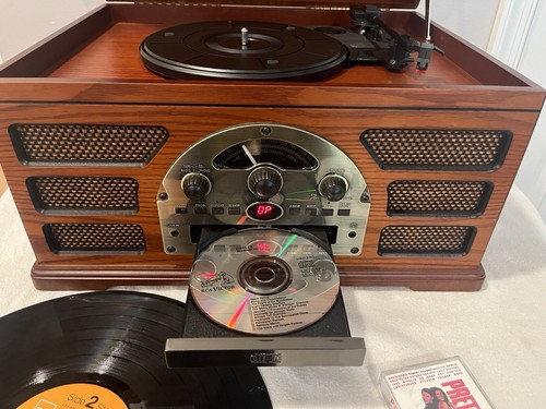 Crosley Rochester CR66 5-in-1 Record Player Turntable Cassette CD AM FM Radio - Picture 14 of 15