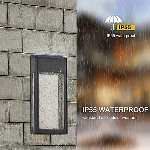 4 Pack Solar Fence Lights Solar Post Accent Light/Wall Light Solar Wall