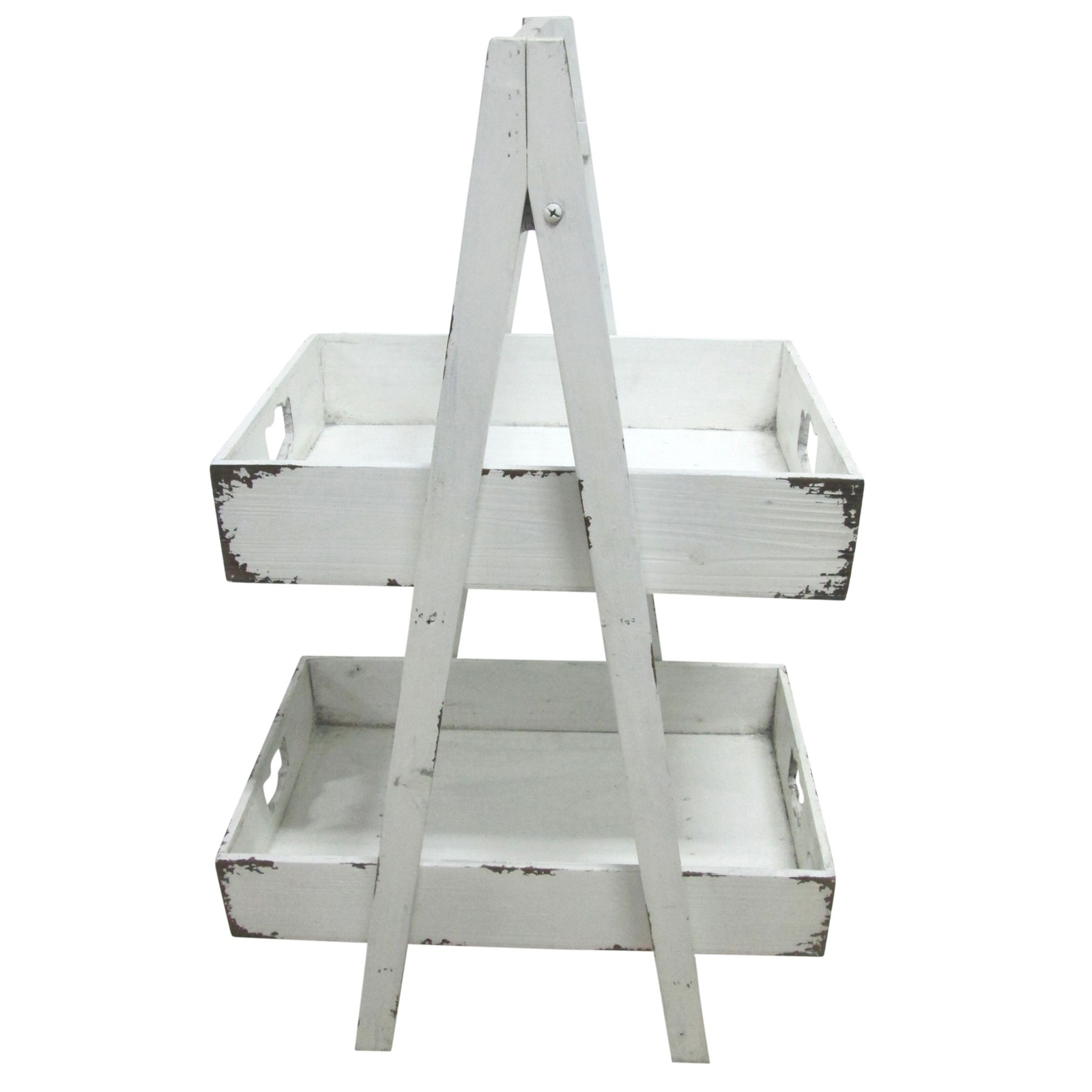 Stufengestell Alpes Holz Holzstufengestell Stufen Tisch antique white 58x38x93cm