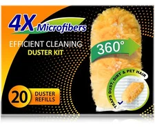 Heavy Duty Multi Surface 360heavy Duty 20 Duster Refills & 1 Handle Compatible W