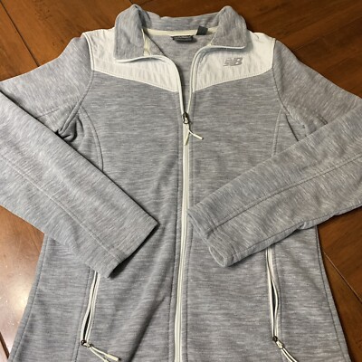 New Balance Jacket Women's Ladies Small Full Zip Gray White