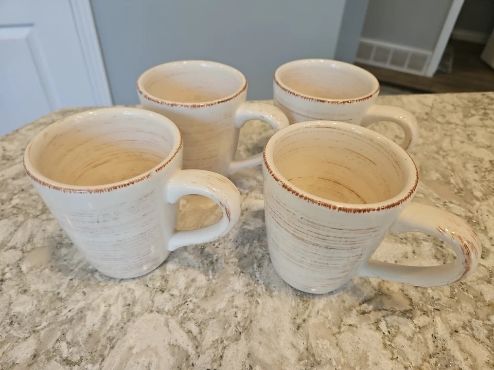 Taza de café Tag marfil 4,25" de alto lote de 4 Foto 2 de 4