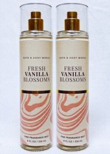 2 Bath  Body Works FRESH VANILLA BLOSSOMS Fragrance Mist Body Spray 8 oz