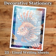 25 Sheets Decorative Paper Letter Writing Paper Color Stationery - Sea Life 025
