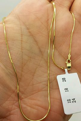 14k Solid Yellow Gold High Polish Snake Necklace Chain 20