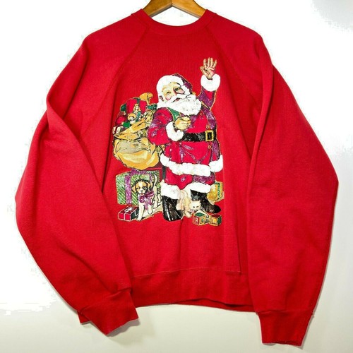Vintage Christmas Sweatshirt Womens XL 