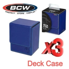 X3 High Quality BCW Deck BLUE Case LX 80 Gaming Cards Storage / Transport Holder