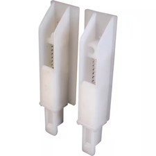 White Plastic, Sliding Panel Door Bottom Guides 2-Pack 