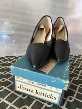 Vintage Enna Jetticks Black Sapphire Heels Sz 8C New Old Stock In Box