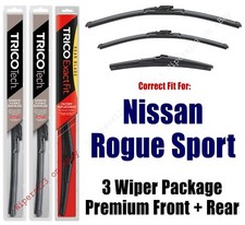 3-Pack Premium Beam Wiper Blades fits 2017+ Nissan Rogue Sport 19280/180/12-J