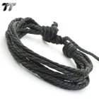 STYLISH TT BLACK Cotton Rope Bracelet Wristband LB169