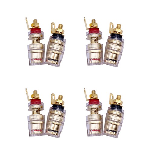 8* Amplifier Speaker Terminal Binding Post Banana Plug Gold Plated Socket 4mm - Picture 2 of 9