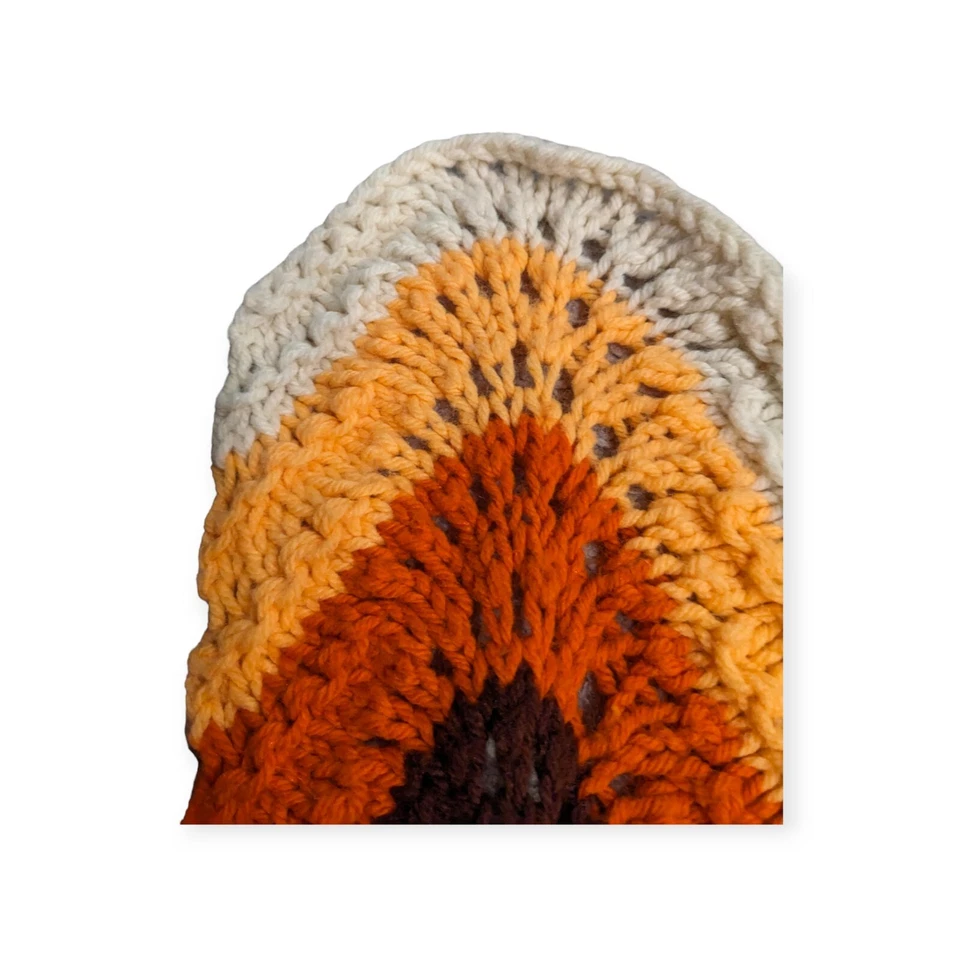 阿富汗毯子手工制作复古燃烧橙色 MCM 80 x 34 英寸波浪图案 — 第 3/4 张图片