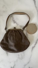 Vintage Antique Victorian Leather Purse with Mirror