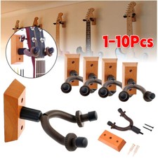 1-10Pcs Adjustable Guitar Hanger Wall Mount Display Bracket Hook Holder Wooden