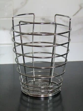 Silver Kitchen Utensil Holder Fruit Bread Flower Basket Modern MCM Industrial