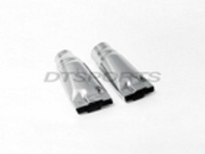 Pair Dt-25055a Stainless Exhaust Tip Bow Tie 2.5 Inlet 4.5 X 1.7 Out 9 Long