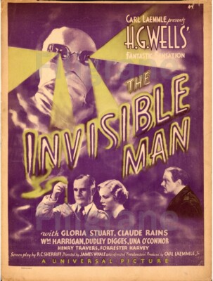 THE INVISIBLE MAN FILM Rigt-POSTER/REPRODUCTION d1 AFFICHE