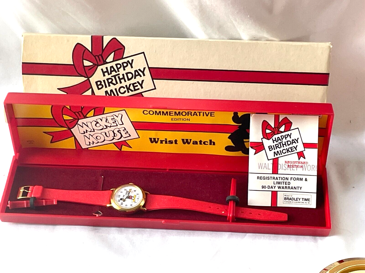 BNIB VINTAGE 1978 DISNEY MICKEY MOUSE COMMEMORATIVE RED  display picture 3