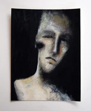 ORIGINAL ART acrylic painting modern pop Surreal ABSTRACT Portrait Expressive