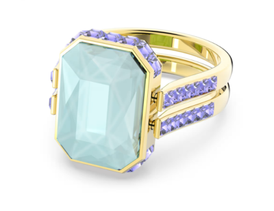 Swarovski - Chroma ring - Octagon cut, Multicolored, Gold-tone 