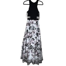 Blonde Nites Women Prom 5 juniors Dress Formal floral sheer Black white pink New