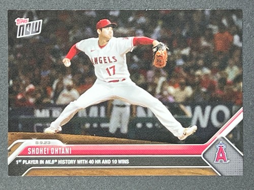 SHOHEI OHTANI 2023 Topps Now #683 1st in History with 40 HRs & 10 Wins Angels