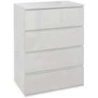 HOMCOM Bedroom Chest of Drawers High Gloss 4 Drawers Dresser Cabinet Unit White