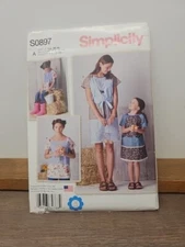 Sewing Pattern Child's & Misses Dress & Top Simplicity 8087 Sizes 3-8 & XS-XL