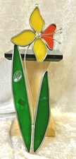 Handmade Stained Daffodil Glass Flower - NEW. s