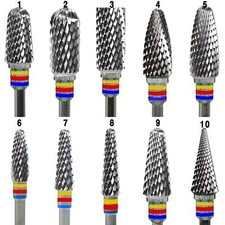 Dental&Nail 10 Type with Tungsten Carbide Burr Nail Drill Bit Mechanic Clean