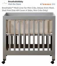 BreathableBaby Breathable Mesh Mini Crib Liner sand color M4