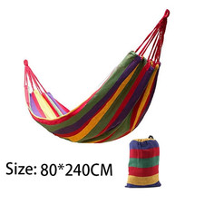 Double Hammock 2 Person Canvas Cotton Hammock with Tree Straps for Patio Garden
