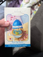 Hallmark Keepsake Easter Egg Surprise Ornament 1999 Blue Duck Trinket Box