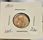 1910 US Lincoln Cent 1c RB Unc
