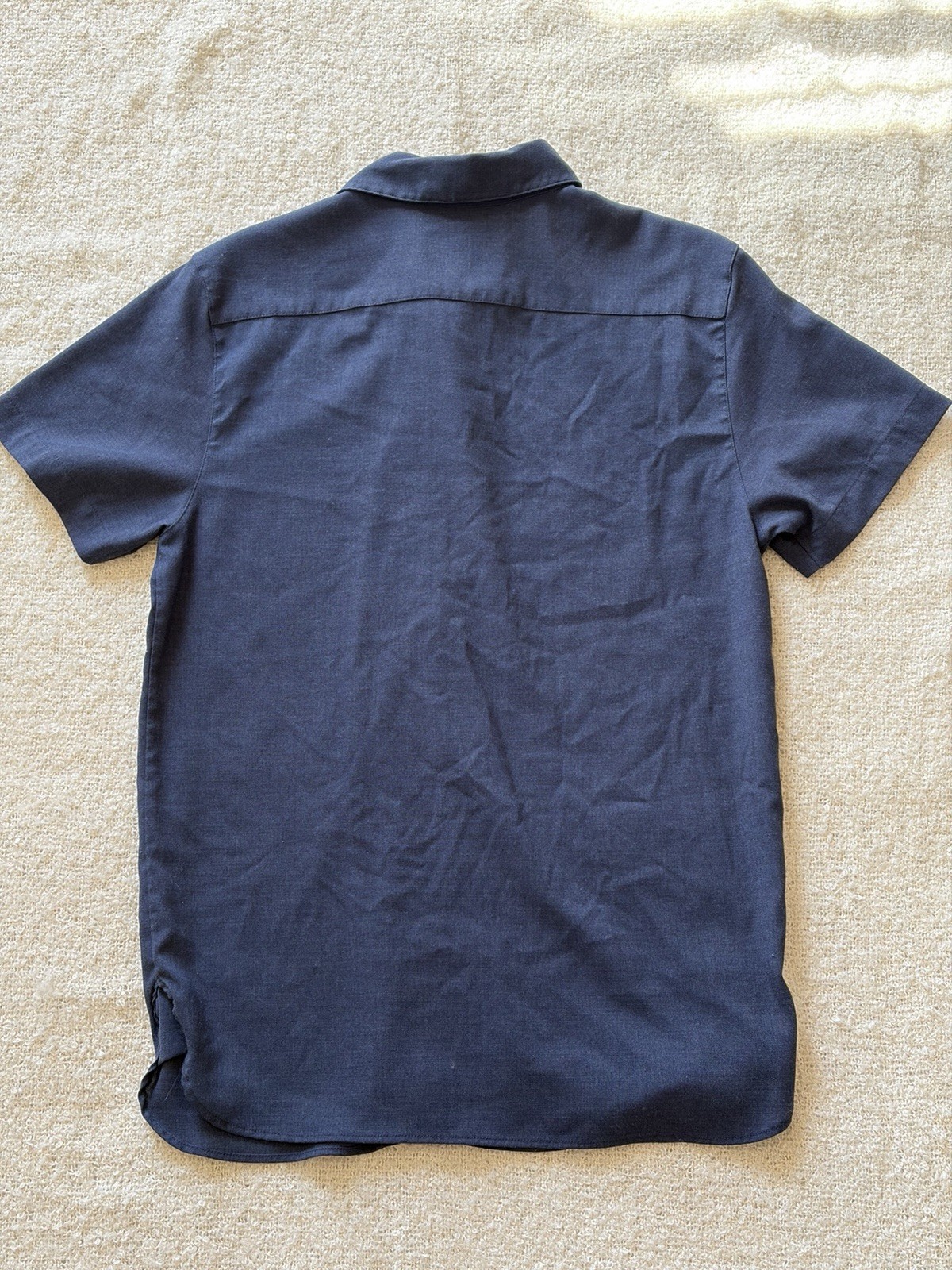 Bylt Basics Navy Medium Button Down Short Sleeve … - image 4