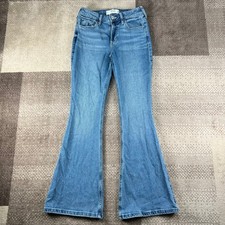 Hollister High Rise Flare Jeans Womens 2R W26 Blue Denim Stretch Pants