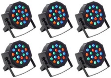  6 Rockville RockPAR50 LED RGB Compact Par Can DJ/Club DMX Wash Lights