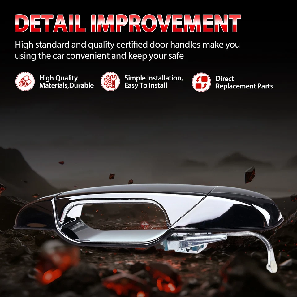 4x Manijas de puerta delanteras traseras cromadas para Chevy Tahoe GMC Yukon Sierra Denali 07-13 Foto 4 de 4