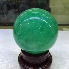 3.68LB TOP  Natural green fluorite quartz ball hand carved crystal Energy sphere