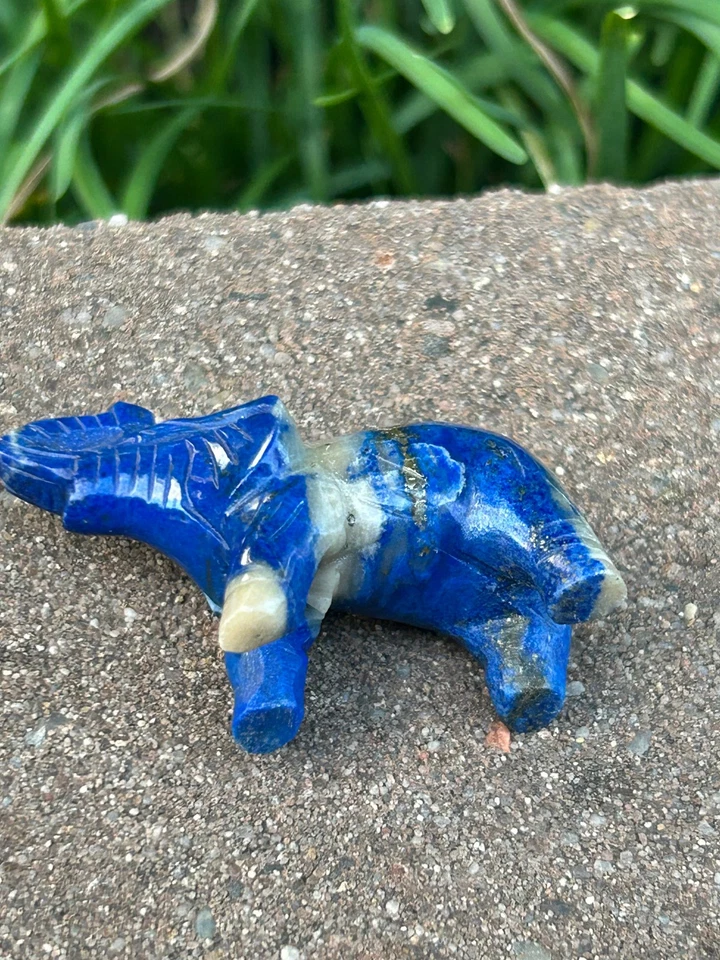 Elefant aus Lapislazuli – Glück Schutz Weisheit Edelstein Elefanten - Bild 4 von 4