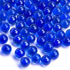 Glass Marbles, 1LB Blue Marbles Bulk, Vase Filler Decorative Glass Gems Pebbles