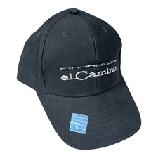 Chevrolet El Camino Hat / Cap - Black W/ Chrome Liquid Metal Logo / Emblem