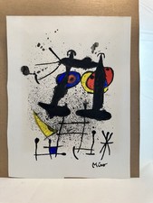 Joan Miro DERRIERE LE MIROIR 1967 No 169 Signed NO COA Painting on Magazine Page