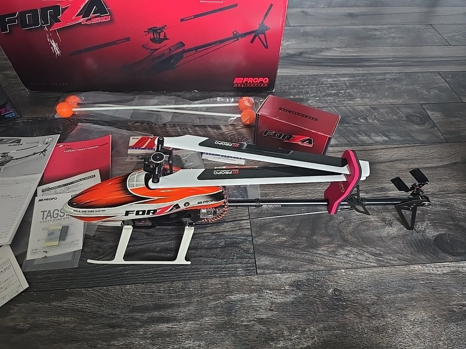 JR Propo Forza 450 Electric Flybarless Heli RTR Kit with XG6 DMSS 2.4GHz Vintage - Image 4 of 4