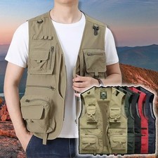 14 Pockets Summer New Men US Tactical Hiking Fishing Vest Mens Photographer Wais